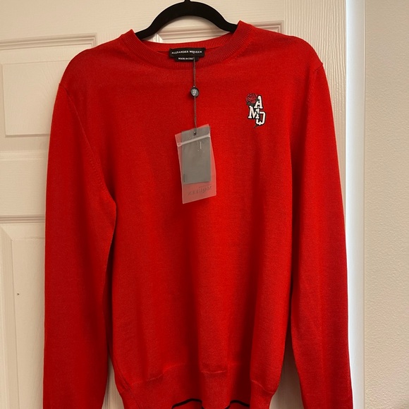 Alexander McQueen embroidered jumper red sweater S